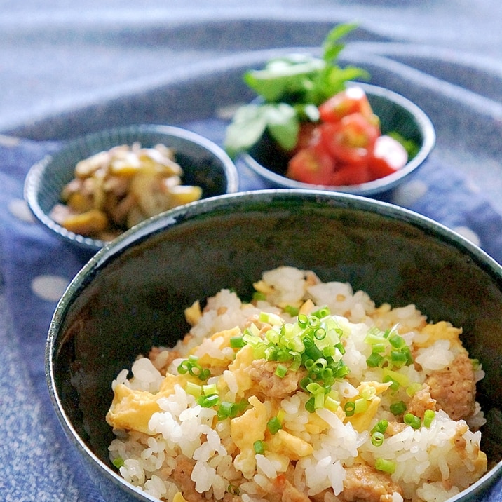 しそ梅風味のそぼろ混ぜごはん♪